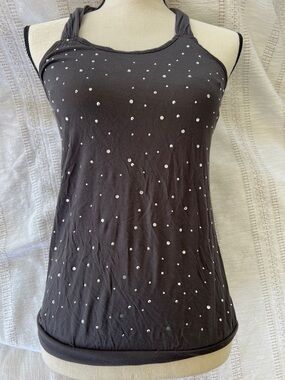 Women’s Express Black Tank Top with Studded Dot Detail